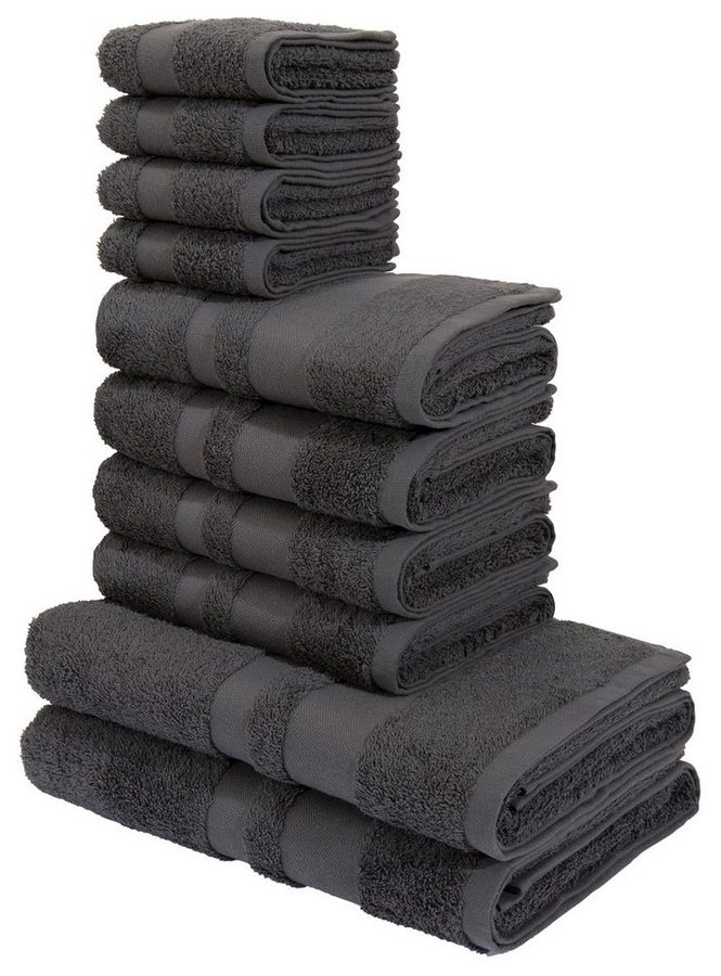 OTTO home Handtuch Set Vanessa, 10-tlg Handtuch-Set, weich, in Standard- und Premium-Qualität, Walkfrottee (Set, 10-St), 100% Baumwolle, Duschtücher, Handtücher, Gästetücher, mit Bordüre von OTTO home