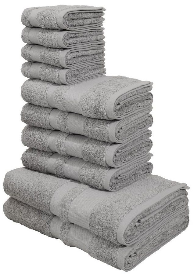 OTTO home Handtuch Set Vanessa, 10-tlg Handtuch-Set, weich, in Standard- und Premium-Qualität, Walkfrottee (Set, 10-St), 100% Baumwolle, Duschtücher, Handtücher, Gästetücher, mit Bordüre von OTTO home