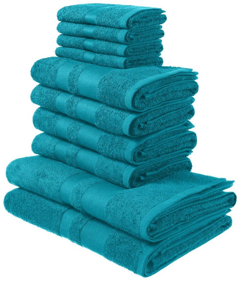 OTTO home Handtuch Set Vanessa, 10-tlg Handtuch-Set, weich, in Standard- und Premium-Qualität, Walkfrottee (Set, 10-St), 100% Baumwolle, Duschtücher, Handtücher, Gästetücher, mit Bordüre von OTTO home