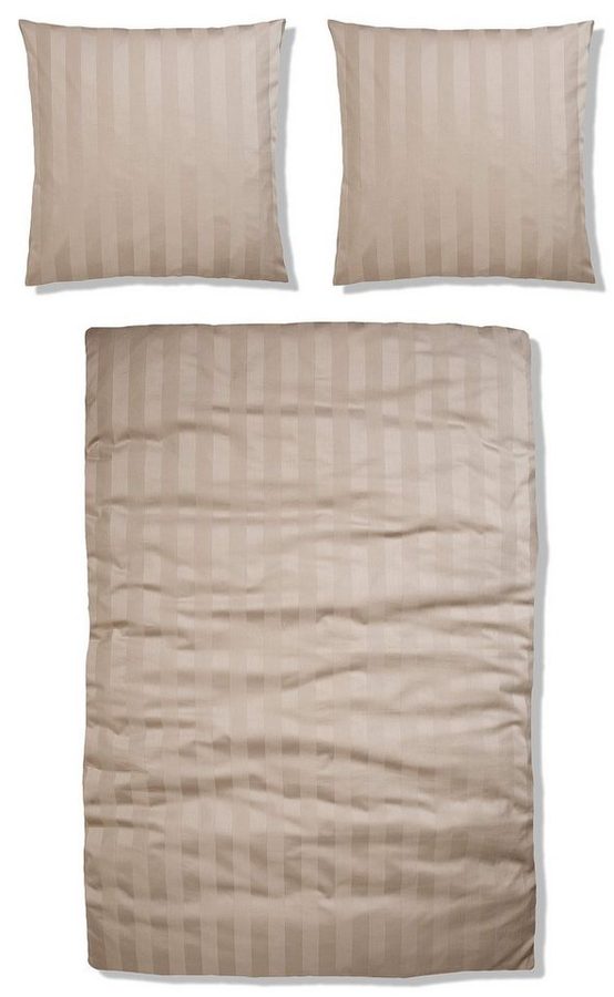 OTTO home Bettwäsche MALIA mit eingewebten Streifen, uni, Mako-Satin, 2 teilig, Bettwäsche aus 100% Baumwolle, Bettwäsche in Mako-Satin-Qualität von OTTO home