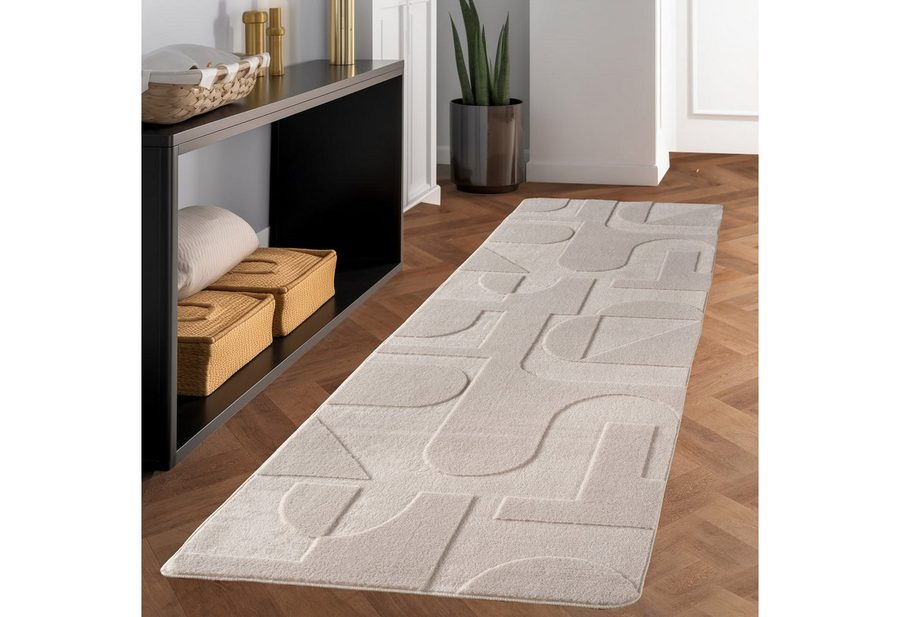 Carpettex Designteppich Unicolor - Einfarbig, Rechteckig, Höhe: 12 mm, Kurzflorteppich Skandinavische Design Anti-Rutsch Rückseite Waschbar von Carpettex