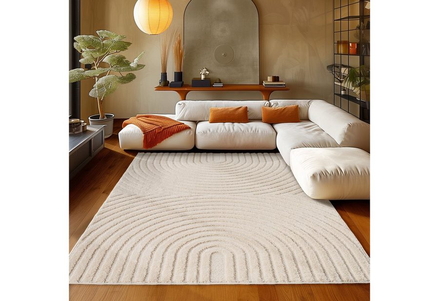 Teppium Teppich Boho-Design, Rechteckig, Höhe: 20 mm, Teppich Wohnzimmer Boho Design 3D Optik Skandinavische Stil von Teppium