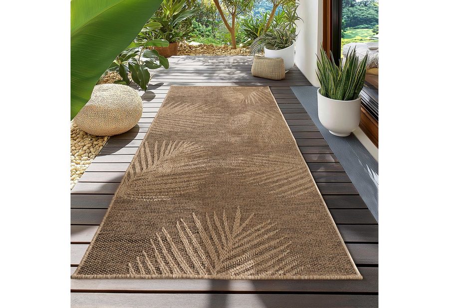 Teppium Teppich Natürlicher Jute-Optik Outdoor-Stil, Rechteckig, Höhe: 5 mm, Indoor Outdoor Teppich Wetterfest 3D Optik Wohnzimmer Küchen Terrasse von Teppium