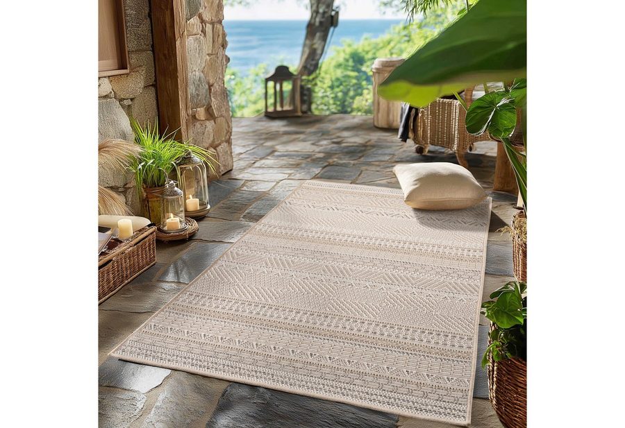 SIMPEX24 Outdoorteppich Boho Design, Läufer, Höhe: 5 mm, Outdoor Teppich Wetterfest Modern Design Wohnzimmer Küchen Terrasse von SIMPEX24