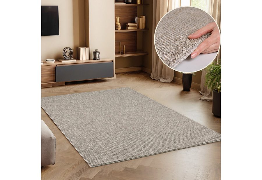SIMPEX24 Teppich Unicolor, Rechteckig, Höhe: 7 mm, Schlingenteppich Schlafzimmer Einfarbig Meliert Design von SIMPEX24