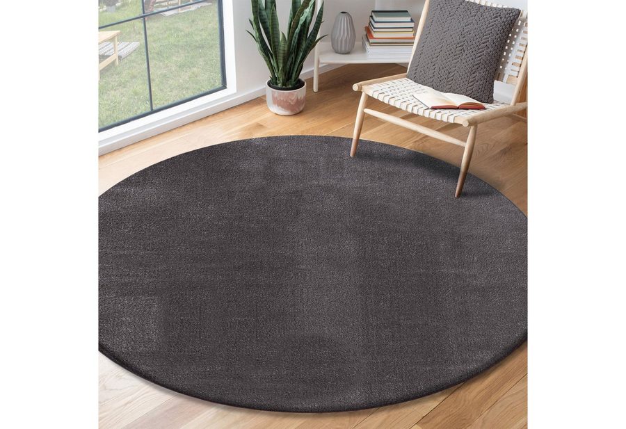the carpet Teppich kuschelig & Super Soft, Anti-Rutsch Unterseite, rund, Höhe: 16 mm, Waschbar bis 30 Grad, Felloptik, Wohnzimmer Teppich, Kundenliebling von the carpet