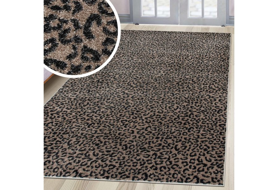 OTTO home Teppich Fynna, Leoparden-Muster, Animal Print, modern, rechteckig, Höhe: 9 mm, Leo, besonders weicher Flor, Wohnzimmer, Schlafzimmer, Esszimmer von OTTO home