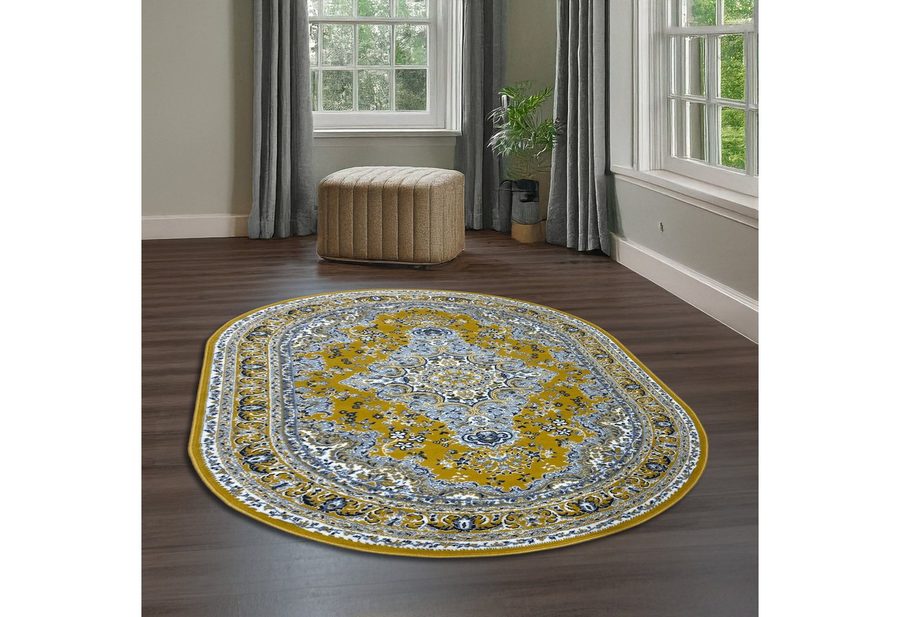 OTTO home Teppich Oriental, Made in Belgium, oval, Höhe: 7 mm, Orient-Optik, mit Bordüre, Teppich, Kurzflor, Weich, Kundenliebling von OTTO home