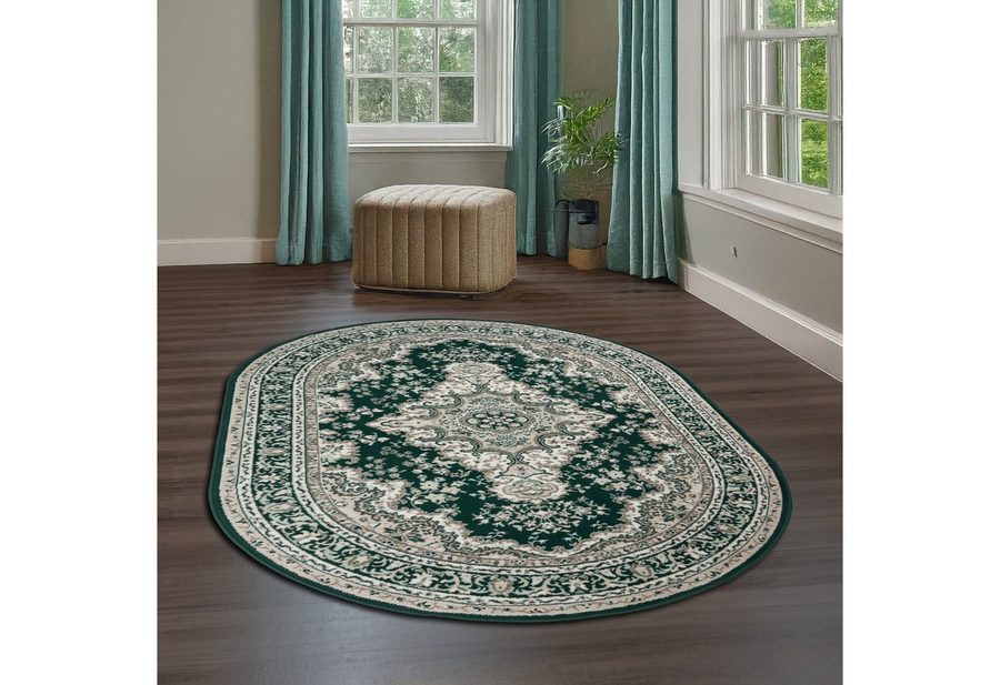 OTTO home Teppich Oriental, Made in Belgium, oval, Höhe: 7 mm, Orient-Optik, mit Bordüre, Teppich, Kurzflor, Weich, Kundenliebling von OTTO home