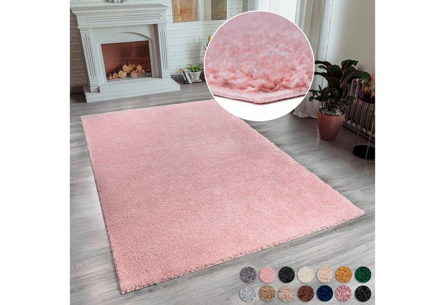 OTTO home Hochflor-Teppich Aviv, in Standard- und Premium-Qualität, 30 mm oder 45 mm Höhe, rechteckig, Uni Farben, einfarbig, weich, kuschelig, Läufer, Kundenliebling von OTTO home