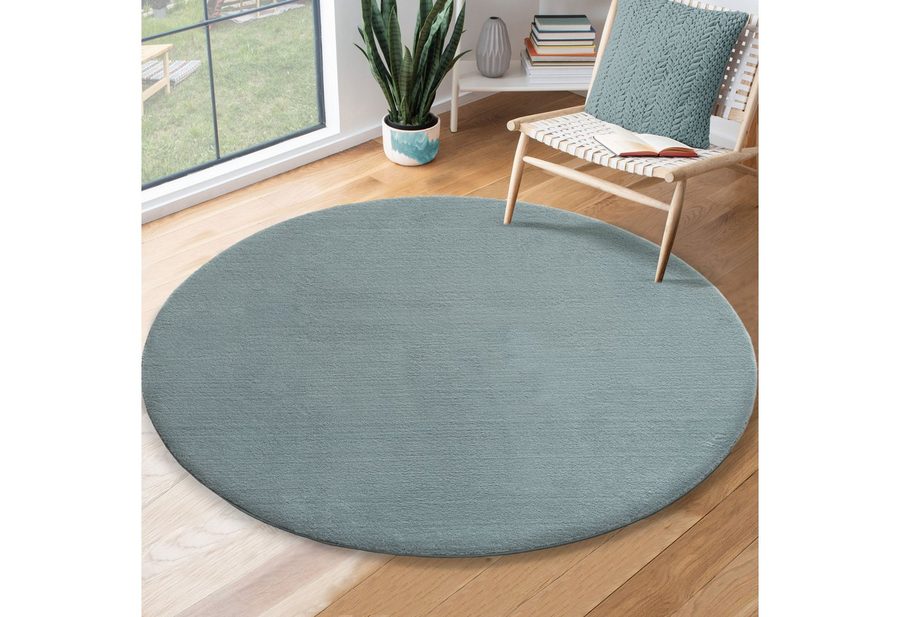 the carpet Teppich kuschelig & Super Soft, Anti-Rutsch Unterseite, rund, Höhe: 16 mm, Waschbar bis 30 Grad, Felloptik, Wohnzimmer Teppich, Kundenliebling von the carpet