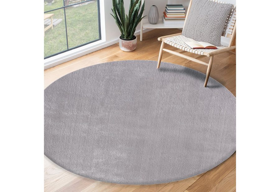 the carpet Teppich kuschelig & Super Soft, Anti-Rutsch Unterseite, rund, Höhe: 16 mm, Waschbar bis 30 Grad, Felloptik, Wohnzimmer Teppich, Kundenliebling von the carpet