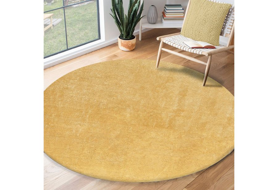 the carpet Teppich kuschelig & Super Soft, Anti-Rutsch Unterseite, rund, Höhe: 16 mm, Waschbar bis 30 Grad, Felloptik, Wohnzimmer Teppich, Kundenliebling von the carpet