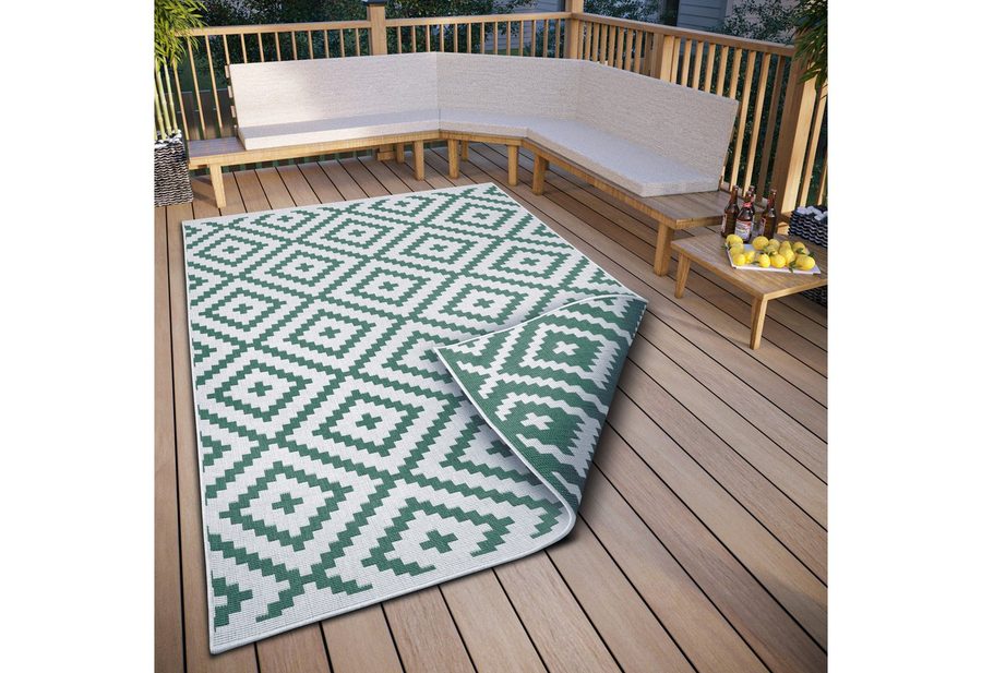 OTTO home Teppich Ronda Wendeteppich, rechteckig, Höhe: 5 mm, Sisal-Optik, Flachgewebe, In- und Outdoor, geometrisches Boho Design von OTTO home