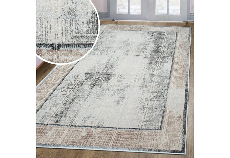 OTTO home Teppich Aurellia, mit Rahmen, rechteckig, Höhe: 9 mm, im Vintage-Look, meliert, Bordüre, zeitlos, Wohnzimmer, Schlafzimmer von OTTO home