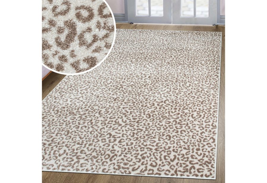 OTTO home Teppich Fynna, Leoparden-Muster, Animal Print, modern, rechteckig, Höhe: 9 mm, Leo, besonders weicher Flor, Wohnzimmer, Schlafzimmer, Esszimmer von OTTO home