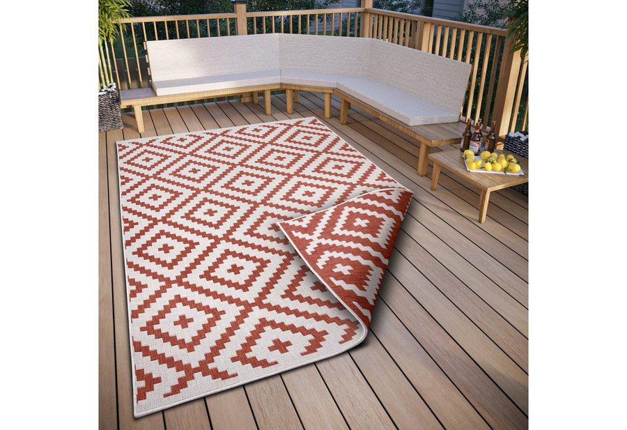 OTTO home Teppich Ronda Wendeteppich, rechteckig, Höhe: 5 mm, Sisal-Optik, Flachgewebe, In- und Outdoor, geometrisches Boho Design von OTTO home