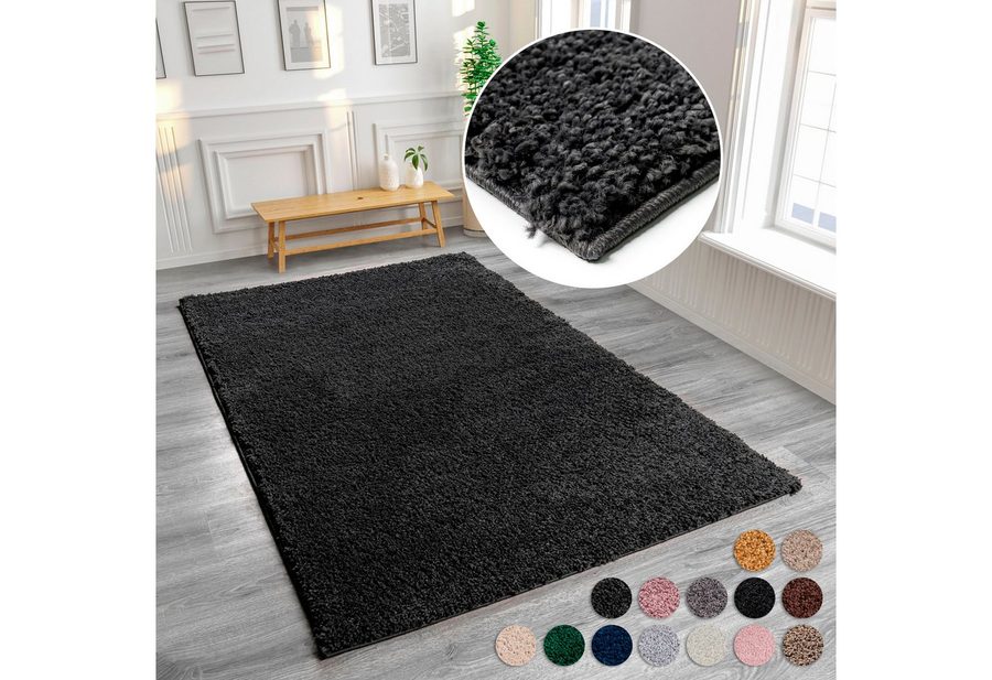 OTTO home Hochflor-Teppich Viva Shaggy, in Standard- und Premium-Qualität, 30 mm oder 45 mm Höhe, rechteckig, Uni Farben, einfarbig, weich, kuschelig, Läufer, Kundenliebling von OTTO home