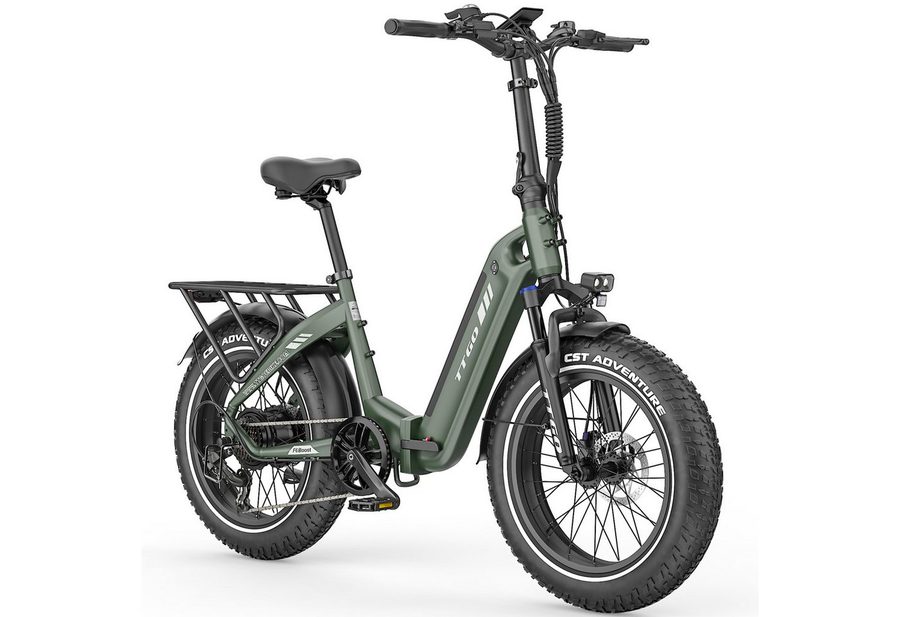 TTGO E-Bike Klapprad 20x4 Zoll, 70Nm Hinterradmotor, 140km, F6B, Drehmomentsensor, 7 Gang SHIMANO, Kettenschaltung, Heckmotor, 864 Wh, MAX. 150kg, Federgabel mit Lockout, Elektrofahrrad, hydr. Bremsen