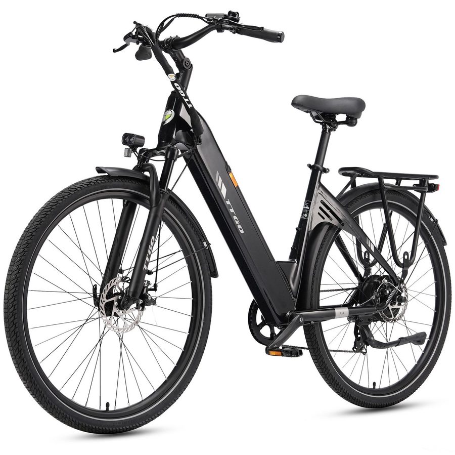 TTGO E-Bike Cityrad 28 Zoll, 150km Reichweite, C3 2.0, Elektrofahrrad, 650Wh Pedelec, 7 Gang SHIMANO, Kettenschaltung, Heckmotor, 650 Wh, 5 Unterstützungsstufen, Leicht nur 25kg, Tiefeinsteiger-Rahmen