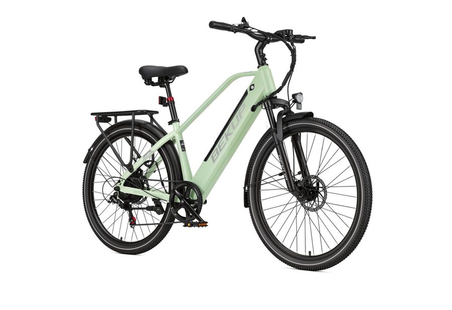 BEKUP E-Bike Cityrad V2 26 Zoll Trekkingrad, 522 Wh Akku, 45 Nm, Herren u. Damen, 7 Gang Shimano Shimano Tourney TZ Schaltwerk, Kettenschaltung, Heckmotor, 522 Wh, (Komplettset, E-Bike inklusive Akku und Ladegerät), Cityrad für Arbeitsweg und Wochenendtouren, bis zu 120 km Reichweite