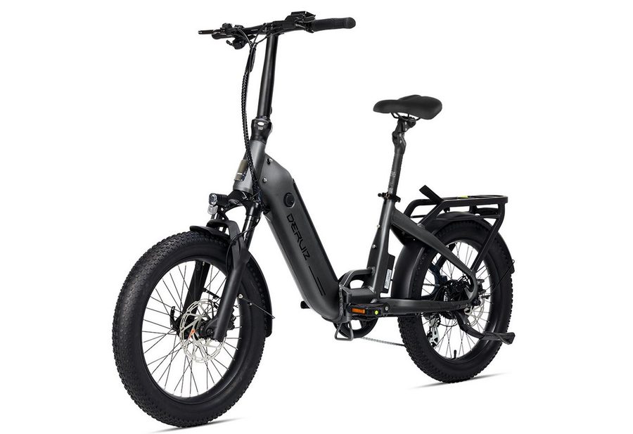 DERUIZ E-Bike Klapprad Peridot 20 Zoll 250 W 55 Nm, max. 143 km, Federsattelstütze 60 mm, 8 Gang ALTUS Schaltwerk, Kettenschaltung, Heckmotor, 500 Wh