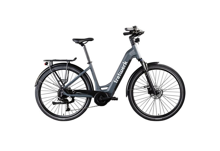 Tretwerk E-Bike Cityrad Amber, 9 Gang Shimano Cues U3020 Schaltwerk, Kettenschaltung, Mittelmotor, 733 Wh, E Bike Damen 28" Elektrofahrrad 155 - 185cm Hollandrad