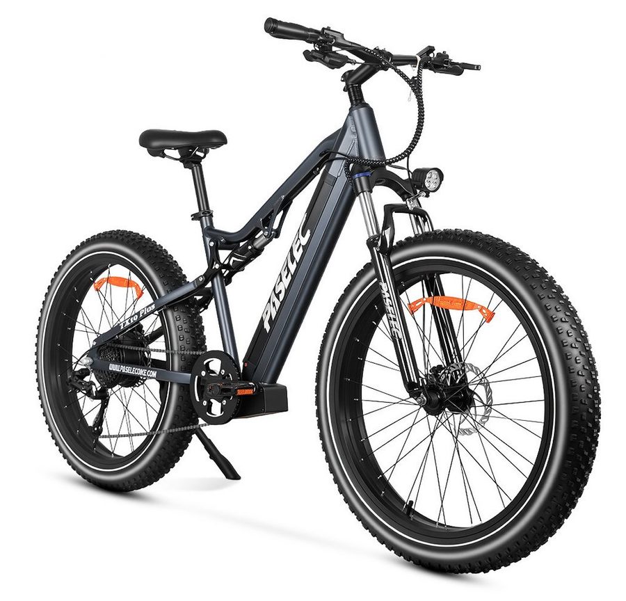 Vankel E-Bike Mountainbike TX19 PlusE-Fahrrad Damen u. Herren 921WH Pedelec, 48V 19,2AH 100 km, Kettenschaltung, Heckmotor, 921,6 Wh, (Beleuchtungsset mit Batterieladegerät, Batterieschlüssel, Werkzeug), 26" Fatbike 9-Gang & 48V Akku für Offroad Shimano Bremsen E-bikes