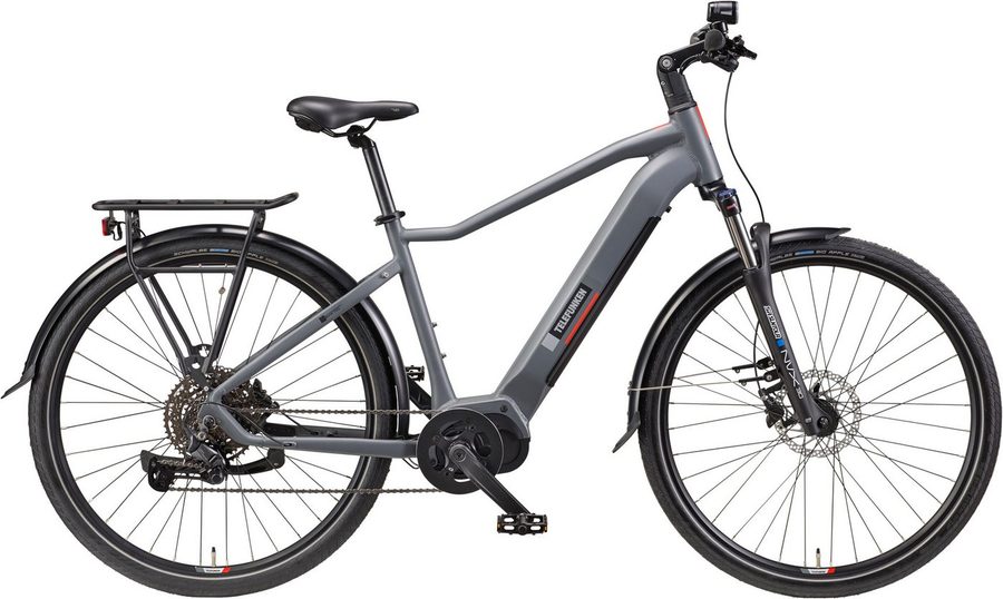 Telefunken E-Bike Cityrad SUV700, 10 Gang Shimano, Kettenschaltung, Mittelmotor, 720 Wh, (29 Zoll, Straßenzulassung, Scheibenbremsen), Pedelec, Elektrofahrrad für Herren u. Damen, Trekkingrad