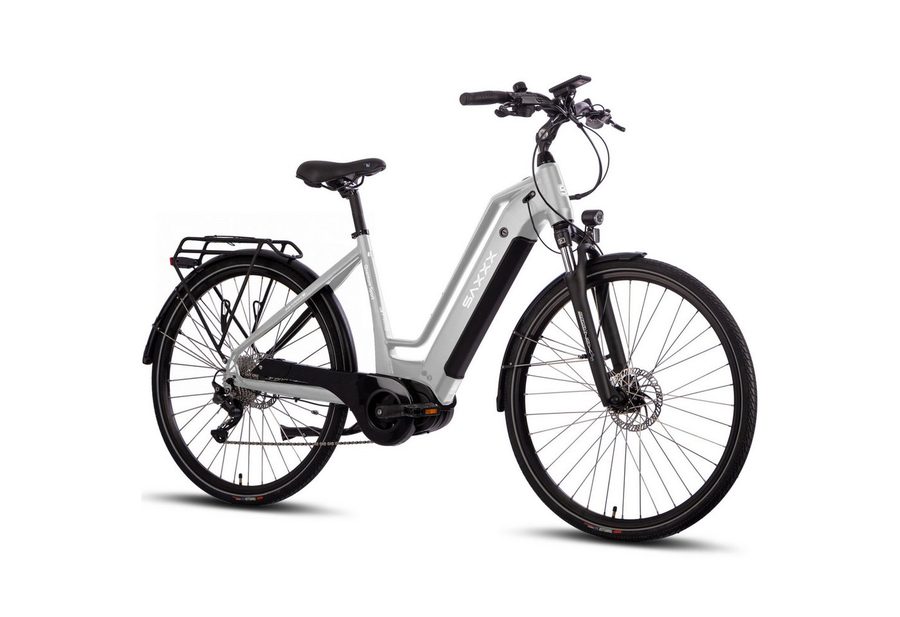 SAXXX E-Bike Cityrad 20 Zoll, 80Nm Mittelmotor, bis zu 100km, für Damen und Herren, 10 Gang SHIMANO Deore Schaltwerk, Kettenschaltung, Mittelmotor, 540 Wh, (Gepäckträger bis 25 kg, Max. 130 kg, hydr. Scheibenbremsen), Elektrofahrrad, StVZO Pedelec, Trekkingrad, vormontiert zu 95 %