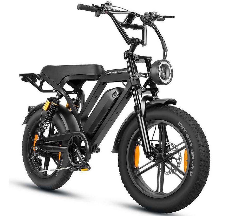 Vankel E-Bike Mountainbike Cityrad E-Fahrrad 20” x 4.0” Damen u. Herren Pedelec 720Wh Max.108KM, Kettenschaltung, Heckmotor, 720 Wh, (Beleuchtungsset mit Batterieladegerät, Batterieschlüssel, Werkzeug), 48V 15Ah All-Terrain Elektrofahrrad mit Shimano 7-Gang