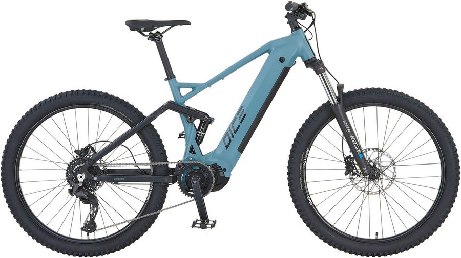 Prophete E-Bike Mountainbike Dice 4.0, 10 Gang Shimano Cues Schaltwerk, Kettenschaltung, Mittelmotor, 480 Wh, Pedelec, Elektrofahrrad für Damen und Herren, MTB