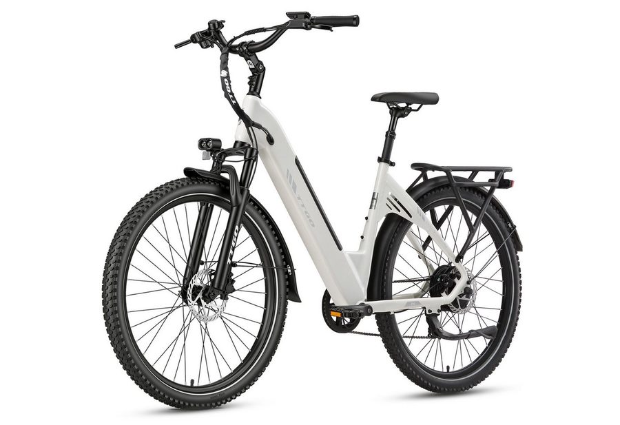 TTGO E-Bike Cityrad 28 Zoll, 110km, mit Federsattelstütze, Elektrofahrrad für Damen Herren, 7 Gang Shimano, Kettenschaltung, Heckmotor, 648 Wh, Tiefeinsteiger E-Bike für Alltag, Pendeln und Touren