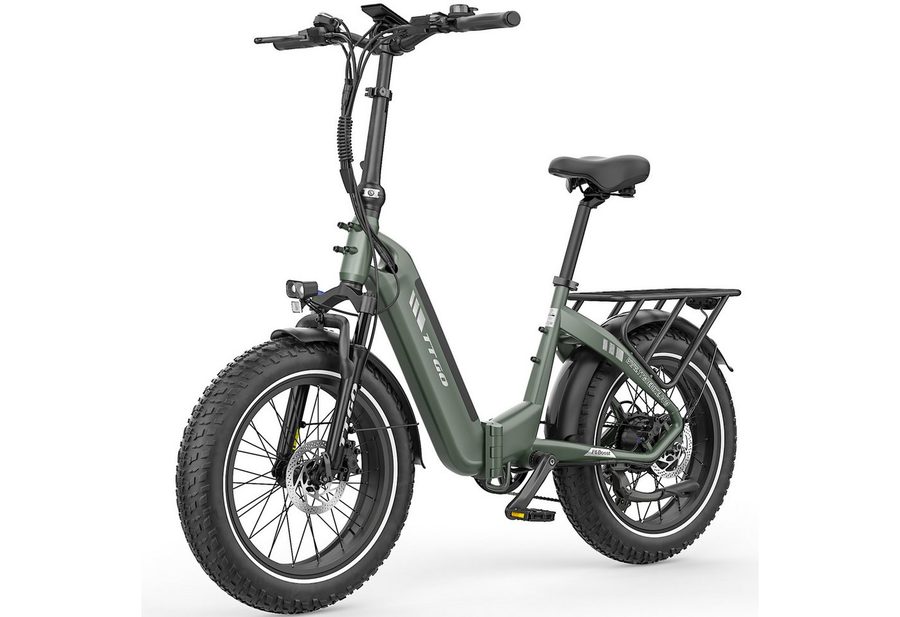 TTGO E-Bike Klapprad 20 Zoll, 4,0'' Fatbike-Reifen, 70Nm, Lockout-Federgabel, Faltrad, 7 Gang SHIMANO, Kettenschaltung, Heckmotor, 864 Wh, 140km, Drehmomentsensor, max. 150kg, Elektrofahrrad, hydr. Bremsen