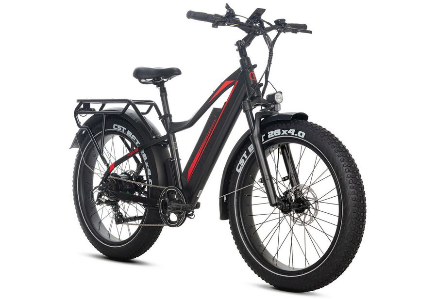 JOBOBIKE E-Bike Mountainbike 26 Zoll, Fatbike, MTB, max. 180km, Bremslicht- und Blinkerfunktion, 7 Gang Shimano, Kettenschaltung, Heckmotor, 960 Wh, (LCD-Farbdisplay, CST Reifen mit Pannenschutz, hydr. Scheibenbremsen), Robin Pro, 960Wh, Federsattelstütze, Elektrofahrrad für Damen Herren