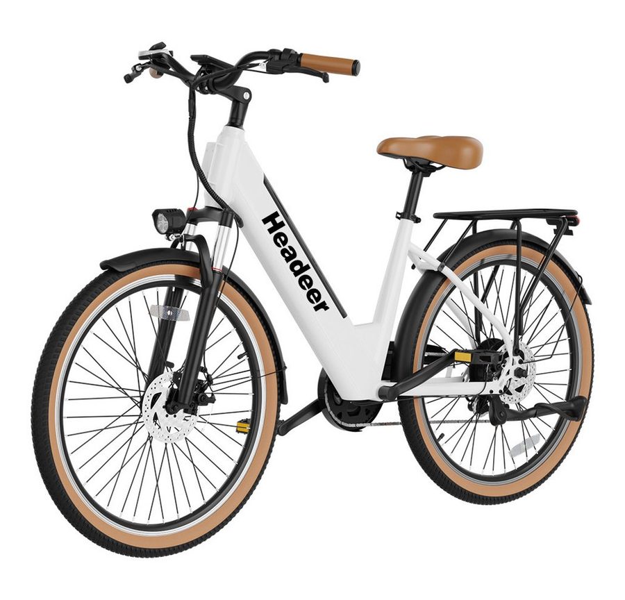 Vankel E-Bike Cityrad Herren u. Damen E-Citybike 26 Zoll 250W 648Wh 120km Tiefeinsteiger, 7 Gang Shimano, Kettenschaltung, Heckmotor, 648 Wh, City-Komfort für Pendelweg und Einkauf mit bis zu 120 km Reichweite