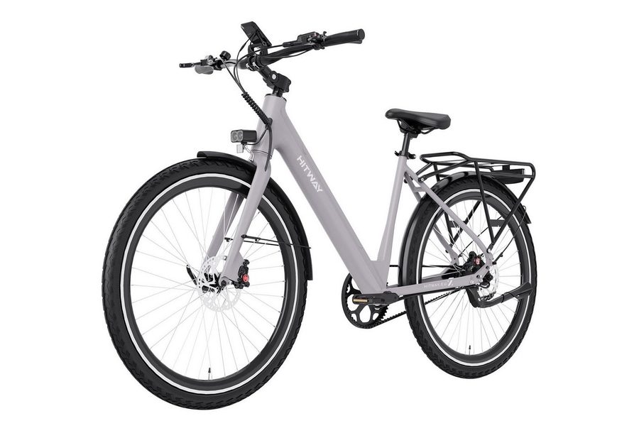 HITWAY E-Bike Cityrad Pedelec 700C Elektrofahrrad . bis zu 80km mit Diebstahlschutz-GPS, Kettenschaltung, Heckmotor, 374,4 Wh, StVZO E-Citybike, Pedelec mit Drehmomentsensor, APP