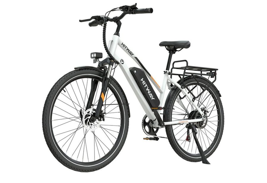 HITWAY E-Bike Cityrad 28 Zoll Elektrofahrrad für Damen Herren bis 50-100km 13Ah Akku, 7 Gang shimano shimano Schaltwerk, Kettenschaltung, Heckmotor, 468 Wh, Pedelec E-Citybike für Erwachsener 170-190cm, mit Schloss, Pumpe