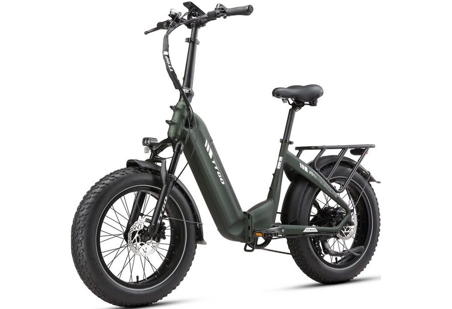 Vankel E-Bike Klapprad 20x4 Zoll, 70Nm, 860Wh, 140km, Drehmomentsensor, max. 150kg, 7 Gang SHIMANO, Kettenschaltung, Heckmotor, 870 Wh, (klappbar, LCD-Farbdisplay, hydraulische Scheibenbremsen), faltbar, Federgabel mit Lockout, Elektrofahrrad, Pedelec