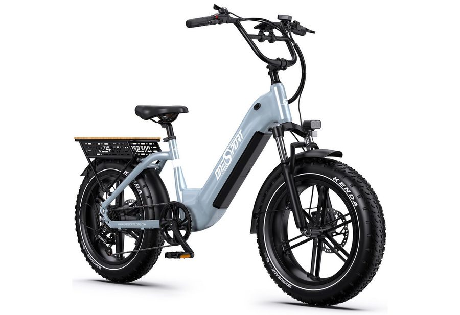 Onesport E-Bike Cityrad 204,0 Zoll E-Fahrrad Damen u. Herren 864WH Pedelec, 48V 18AH 130 km, Kettenschaltung, Heckmotor, 864 Wh, (Beleuchtungsset mit Batterieladegerät, Batterieschlüssel, Werkzeug), E-Bike mit hydraulischen Bremsen, 20" Fat-Reifen & App-Steuerung
