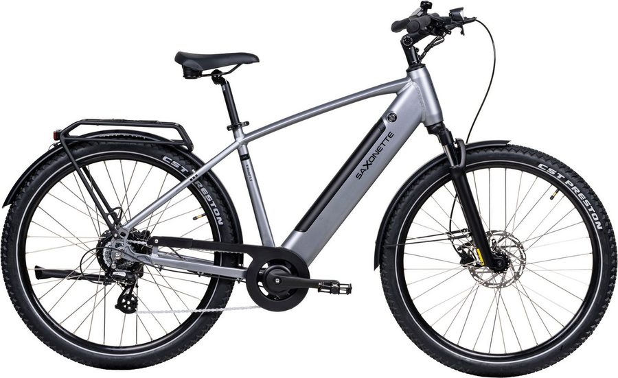 SAXONETTE E-Bike ATB SAXONETTE X-Road 5.2 E- All Terrain Bikes, 7 Gang Shimano Altus 7 Gänge Schaltwerk, Kettenschaltung, Heckmotor, 468 Wh, (Packung), (mit integr. Akku), Elektrofahrrad für Alltag und Einkauf