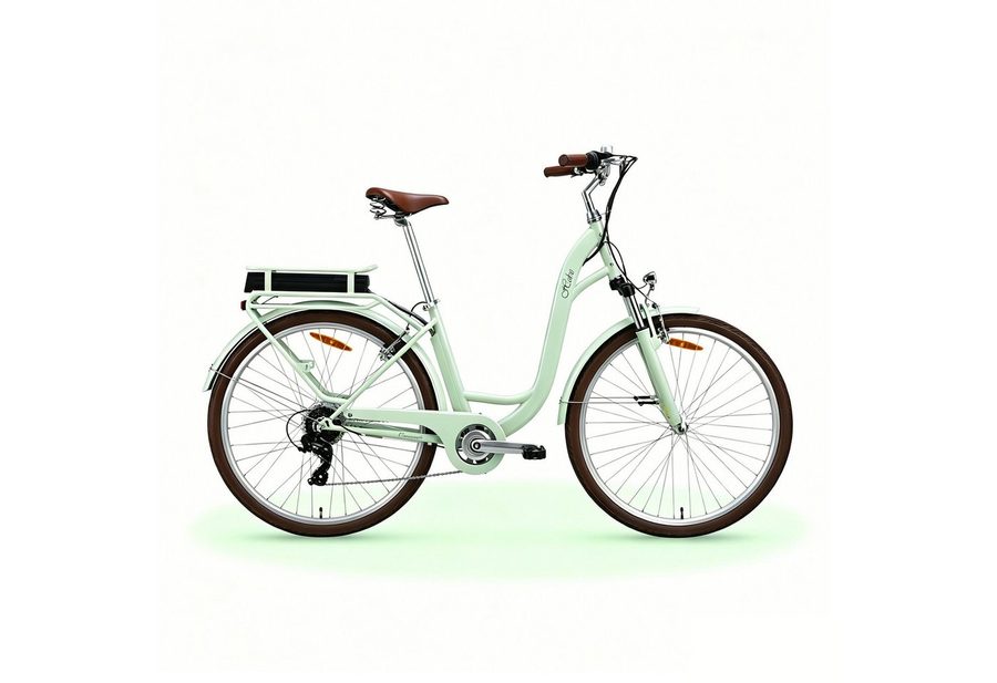 VECOCRAFT E-Bike Cityrad 28’’ Elektrofahrrad 36V 10Ah 80mm Federgabel 40Nm HEBE Ebike Damen, 7 Gang, Heckmotor, 360 Wh, Pedelec Citybike für Damen und Herren
