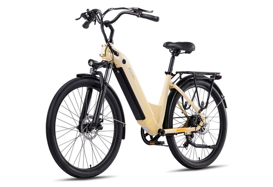 Vankel E-Bike Cityrad 26 Zoll e bikes für herren 18.2AH 36V 655WH damen 120km Elektrofahrrad, Kettenschaltung, Heckmotor, 655,2 Wh, (Beleuchtungsset mit Batterieladegerät, Batterieschlüssel, Werkzeug), Komfortables Stadtrad mit Scheibenbremsen & 26" Bereifung für Pendler