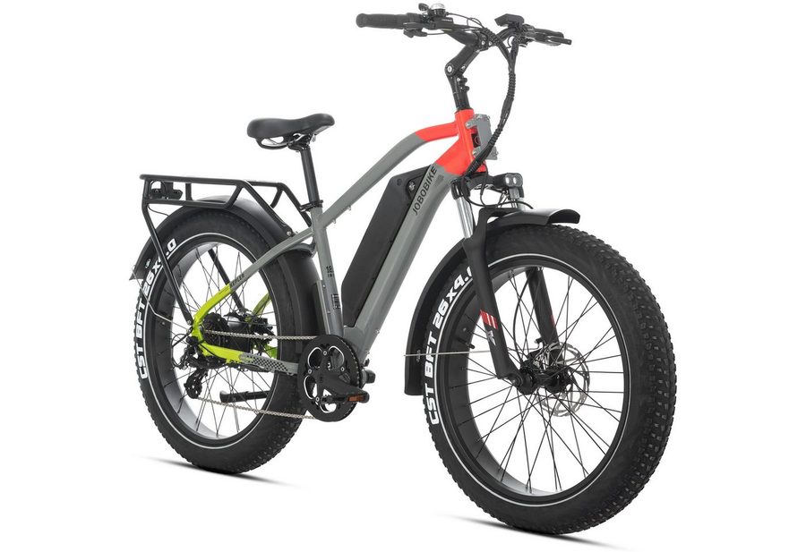JOBOBIKE E-Bike Mountainbike 26×4 Zoll, Kepler, 48V 960Wh, 180km, Bremslicht- und Blinkerfunktion, 7 Gang Shimano, Kettenschaltung, Heckmotor, 960 Wh, (für Stadtverkehr, Touren und All-Terrain-Einsätze, Aluminiumrahmen), Hydr. Bremsen, Fatbike, MTB, Elektrofahrrad für Damen und Herren