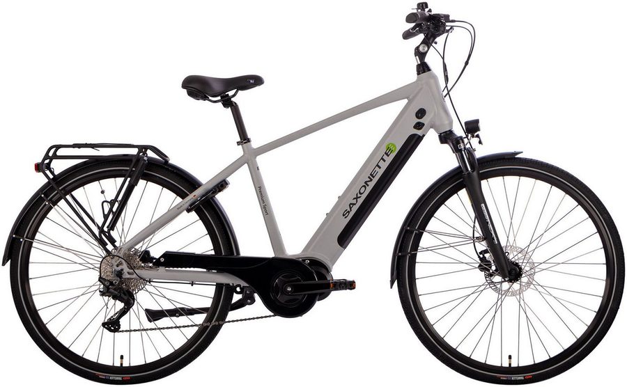 SAXONETTE E-Bike Trekkingrad Premium Sport (Diamant), 10 Gang, Kettenschaltung, Mittelmotor, 522 Wh, Pedelec, Elektrofahrrad für Herren