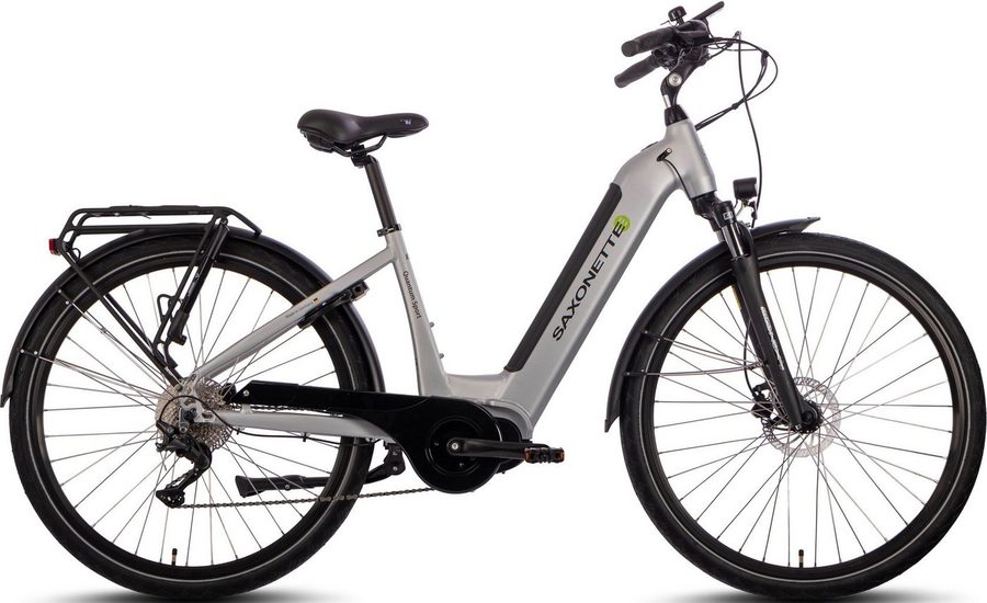 SAXONETTE E-Bike Trekkingrad Quantum Sport Wave, 10 Gang Shimano, Kettenschaltung, Mittelmotor, 540 Wh, Pedelec, Elektrofahrrad für Damen u. Herren