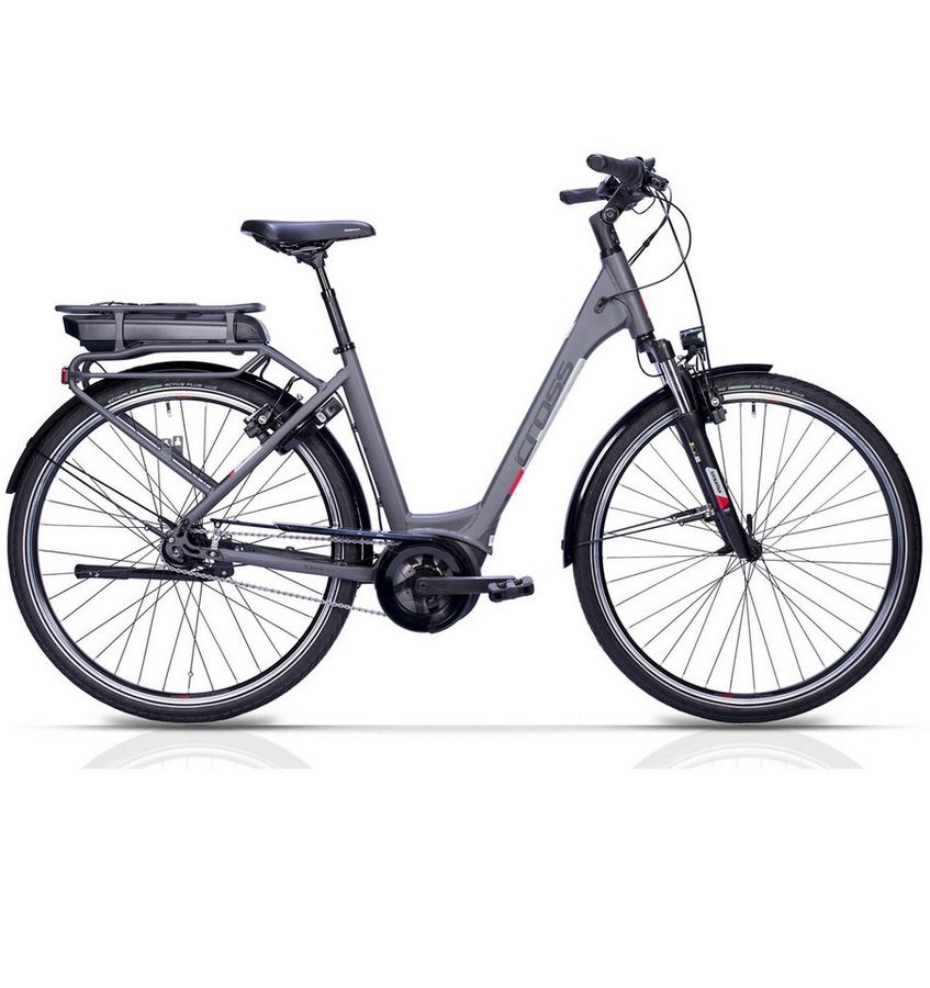 Airtracks E-Bike Cityrad 28" E-Bike Damen City Fahrrad V-Tron RACK BOSCH ACTIVE LINE, 7 Gang SHIMANO NEXUS 7 mit Rücktrittbremse Schaltwerk, Nabenschaltung, Mittelmotor, 400 Wh, WAVE Trekking Fahrrad Tiefeinsteiger Low Step 45 50 55cm
