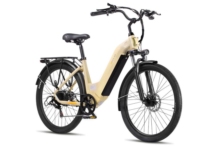 Vankel E-Bike Cityrad e bike für herren 26 zoll 18.2AH 36V 655WH damen 120km Elektrofahrrad, Kettenschaltung, Heckmotor, 655 Wh, (Beleuchtungsset mit Batterieladegerät, Batterieschlüssel, Werkzeug), Komfortables Stadtrad mit Scheibenbremsen & 26" Bereifung für Pendler