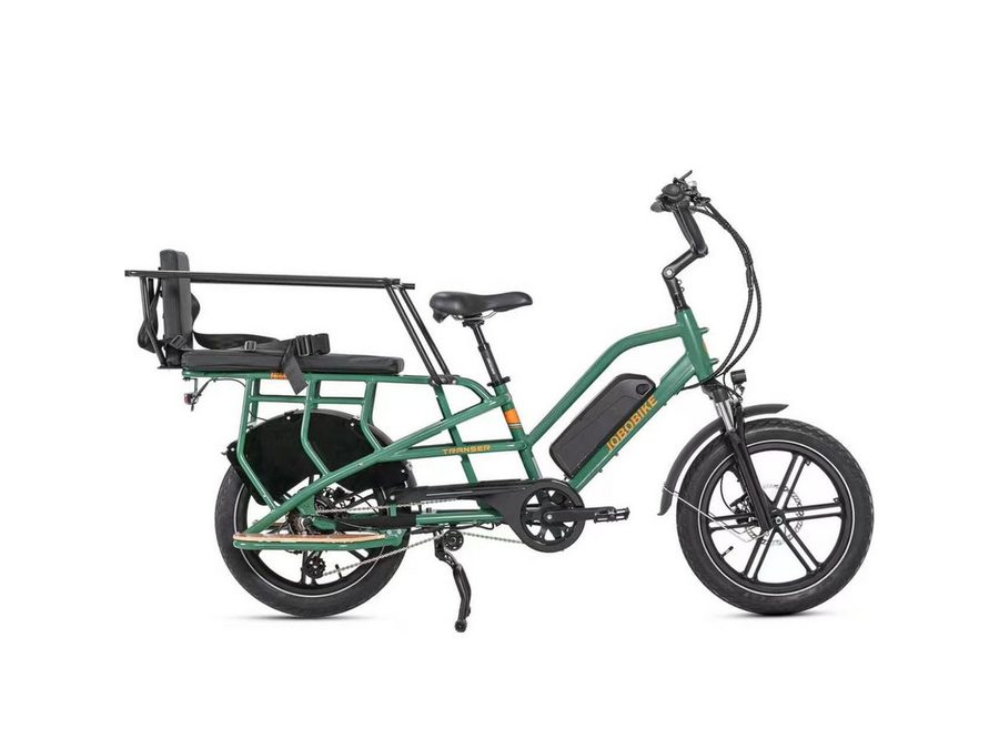 JOBOBIKE E-Bike Cargo 20 Zoll, 150km, bis 200 kg, Lastenrad für Familie, Einkauf & Alltag, 7 Gang Shimano, Kettenschaltung, Heckmotor, 720 Wh, (Bremslicht, Farb-LCD-Display, Doppelbein-Ständer, Drehmomentsensor), mit Federsattelstütze, E-Lastenrad Longtail, Elektrofahrrad