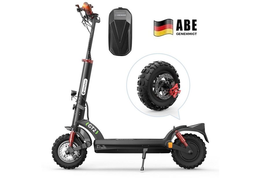 iSinwheel E-Scooter Offroad mit Straßenzulassung (ABE) 11-Zoll-Reifen,80km Reichweite, (2 tlg), Duales Bremssystem, Belastung bis 150kg,500W